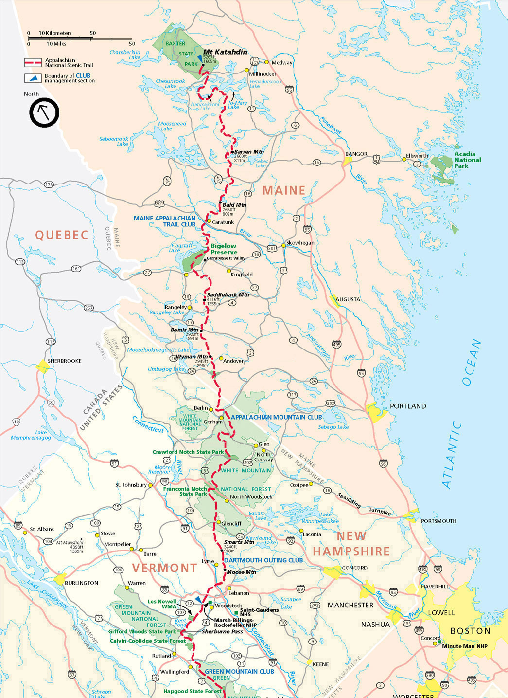 Appalachian Trail Map Quiz