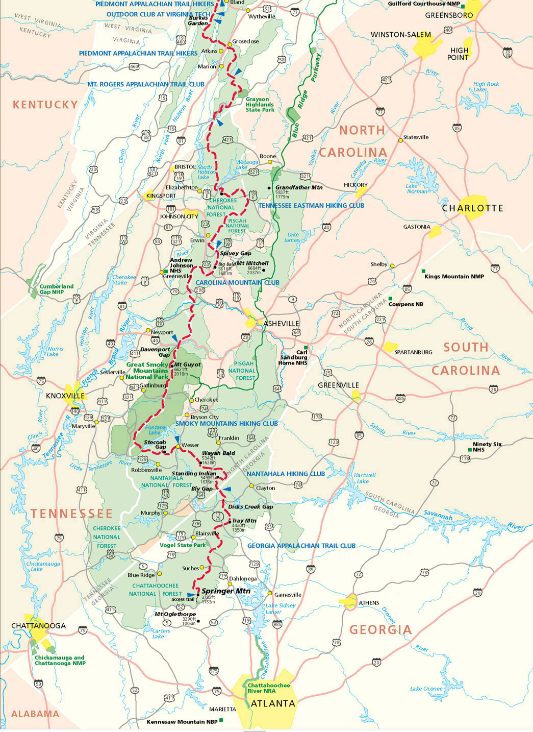 Appalachian Trail Map Quiz
